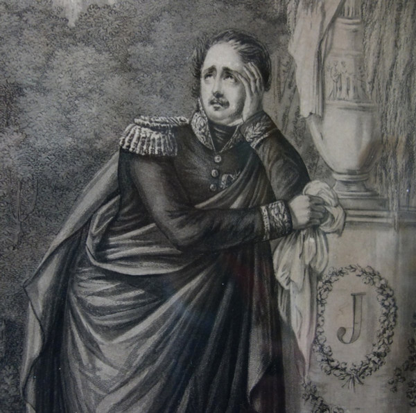 Le Prince Eugène De Beauharnais Pleurant Josephine, La Piété Familiale - Empire Engraving