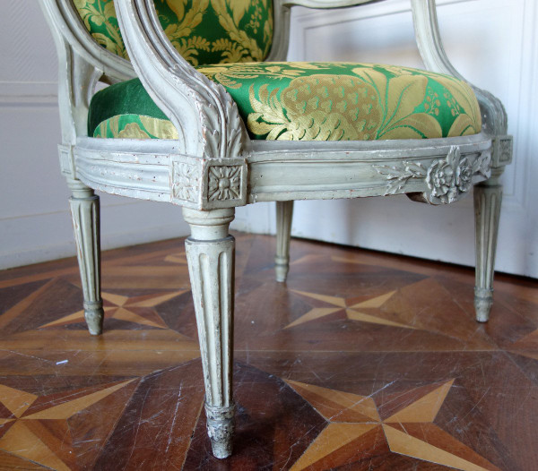 Pierre Brizard : Série De 6 Fauteuils à Chassis d'époque Louis XVI - Estampille