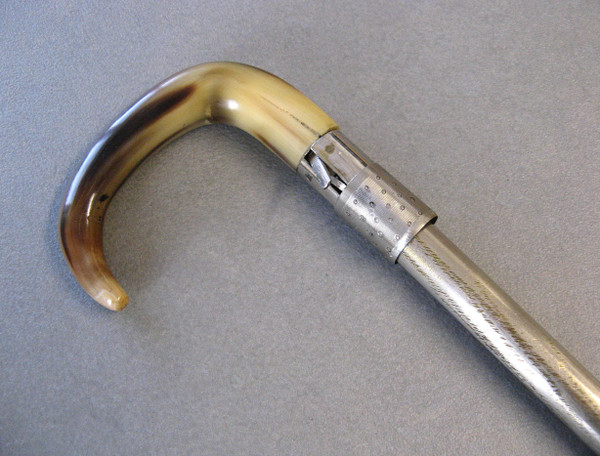 19th Century Horn Pommel Rifle Cane.