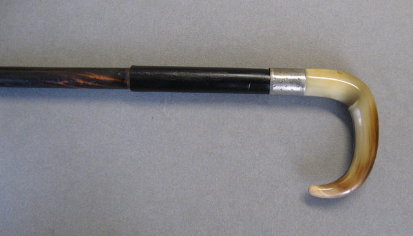 19th Century Horn Pommel Rifle Cane.