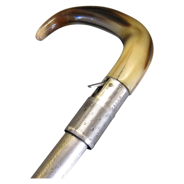 19th Century Horn Pommel Rifle Cane.
