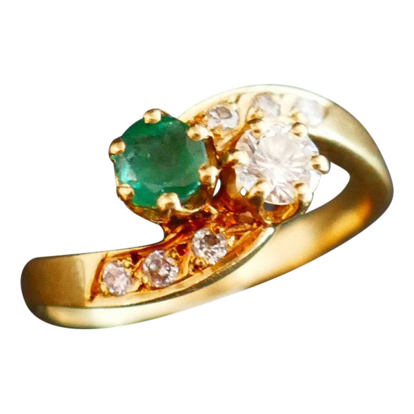 Anello Toi Et Moi con smeraldi e diamanti.