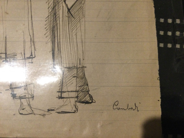 Drawing signed Francois LOMBARDI