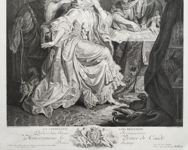 Scène De Genre Gravure 18ème Par Halbou d'Après Schenau 