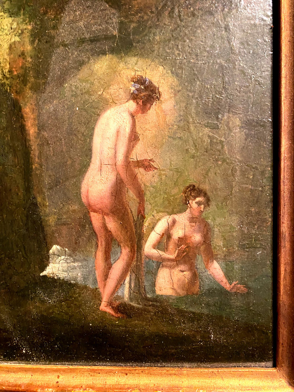 The Bathers Oil/wood follower of Jacques Antoine Vallin 18th century