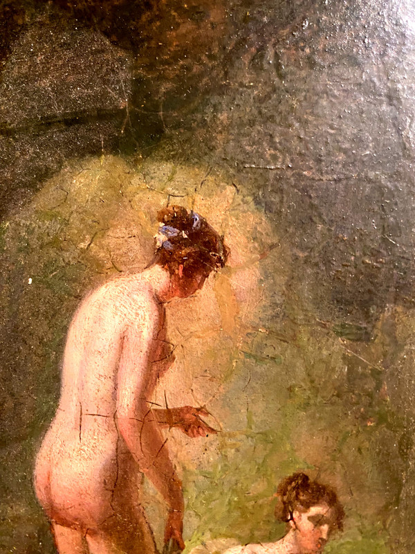 The Bathers Oil/wood follower of Jacques Antoine Vallin 18th century