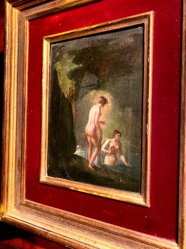 The Bathers Oil/wood follower of Jacques Antoine Vallin 18th century
