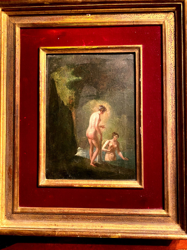 The Bathers Oil/wood follower of Jacques Antoine Vallin 18th century