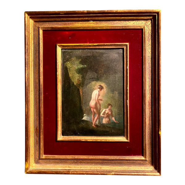 The Bathers Oil/wood follower of Jacques Antoine Vallin 18th century