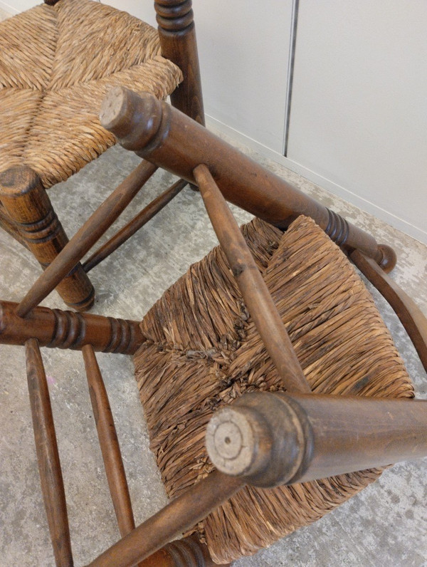 Pair Of Chairs - Brutalist - Dlg By Charles Dudouyt - C. 1940.