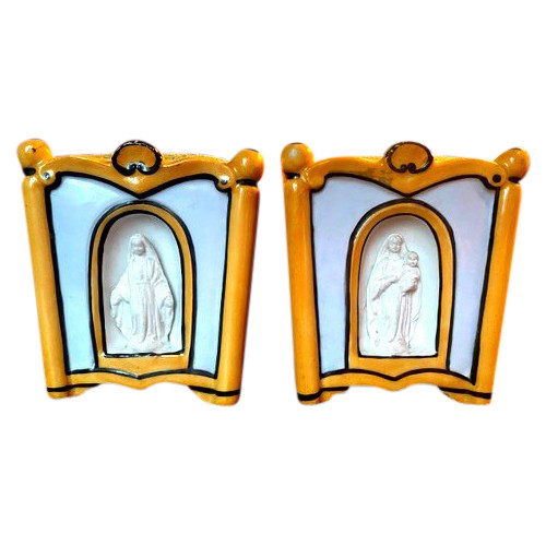 Pair of small square planters, Paris porcelain from the Louis Philippe period with blank niches