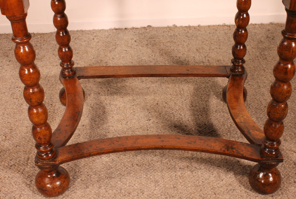 Small Writing Table/side Table In Walnut-17th Century
