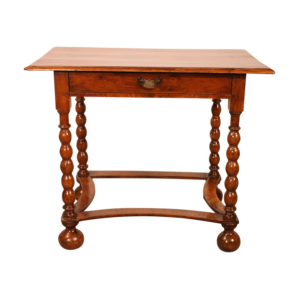 Small Writing Table/side Table In Walnut-17th Century