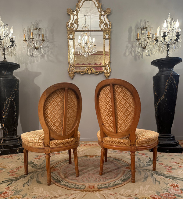 Georges Jacob, Suite Of Two Louis XVI Period Chairs Stamped 18th Century