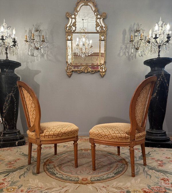 Georges Jacob, Suite Of Two Louis XVI Period Chairs Stamped 18th Century