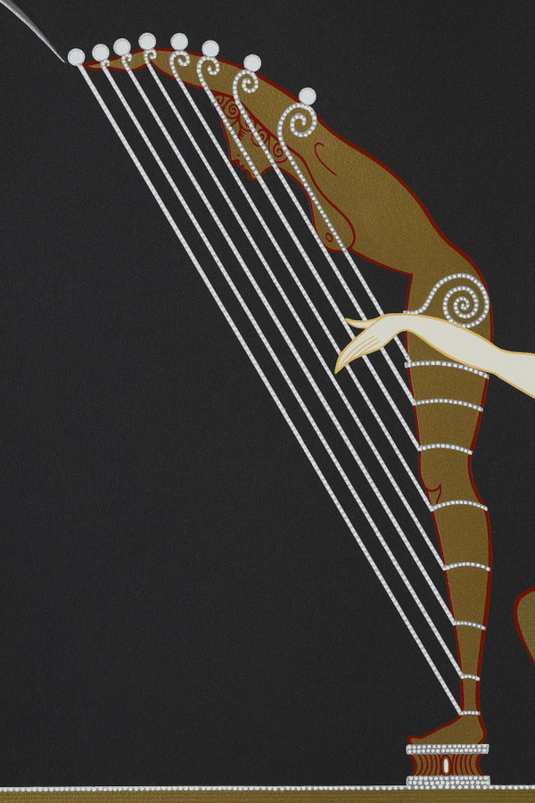 L'ANGE À LA HARPE, COLOR LITHOGRAPH BY ERTÉ (1892-1990).