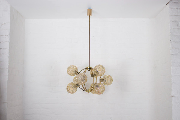 Lustre à globes ambrés style H. Tynell