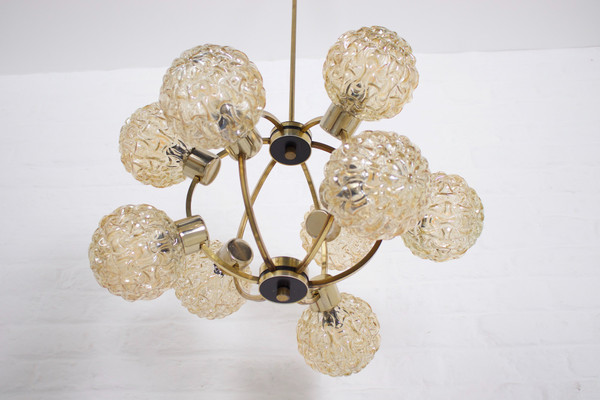 Lustre à globes ambrés style H. Tynell