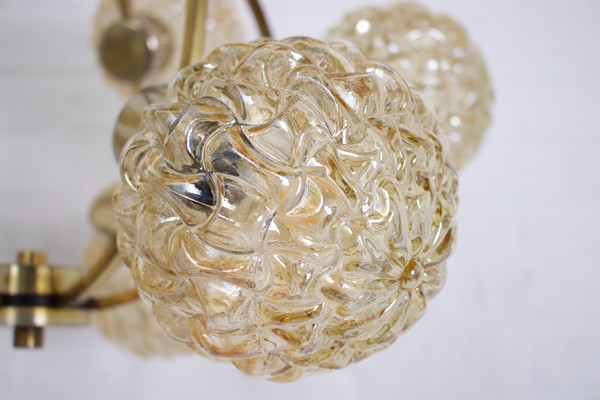 Lustre à globes ambrés style H. Tynell