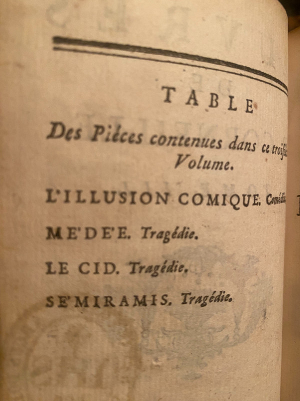  Rare complete set of 10 beautiful volumes with baroque bindings Works by P. Corneille. In Paris at Savoye 1758
