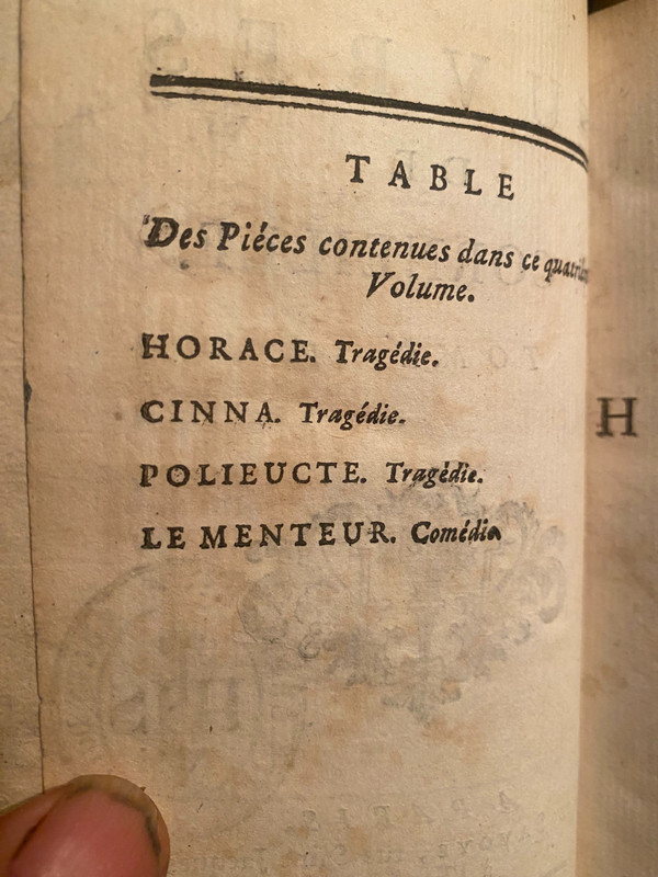  Rare complete set of 10 beautiful volumes with baroque bindings Works by P. Corneille. In Paris at Savoye 1758
