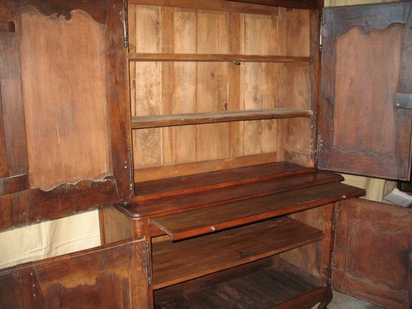 Credenza Charentes a due corpi in ciliegio massiccio, fine XVIII secolo, stile Luigi XV