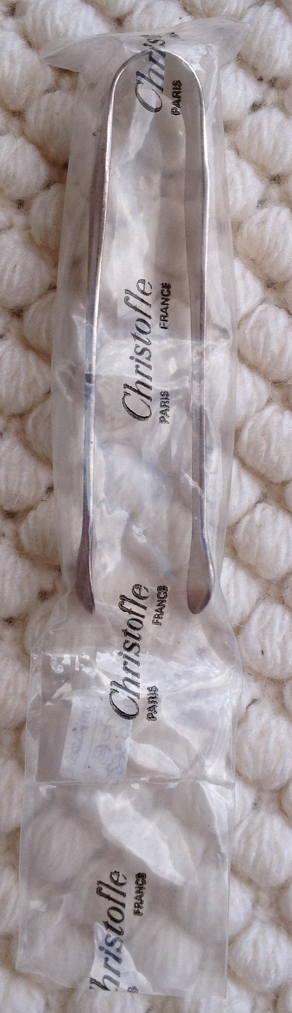 Pretty sugar tongs in silver metal model Pompadour goldsmith Christofle (new in closed blister)