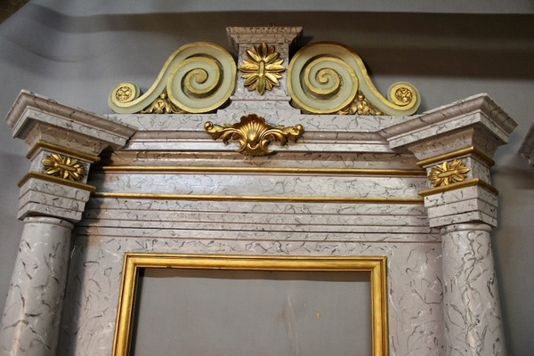 Pair Of Large 19th Century Polychrome Baroque Mirrors