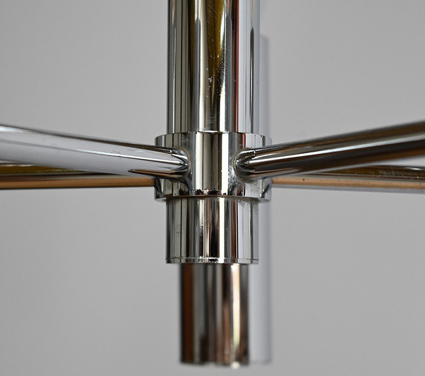Modernist chandelier with 5 arms of light, Gaetano Sciolari, Italy – 1960