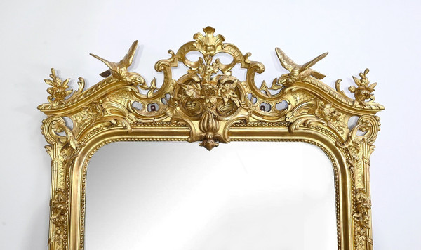 Important Miroir Louis XV en bois doré – Début XIXe