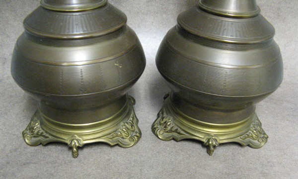 Paire De Lampes à Pétrole XIXe. Napoléon III. 