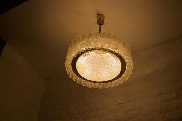 Blown glass ceiling chandelier