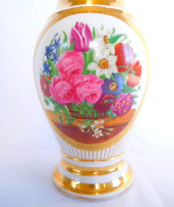 Lavabo De Toilette En Porcelaine De Paris : Aiguière & Son Bassin d'époque Empire Restauration