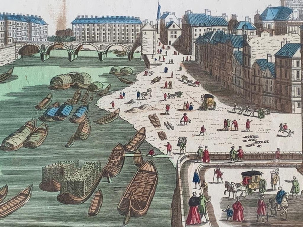 Vue d'Optique Représentant Le Pont Marie Et Le Pont Rouge à Paris