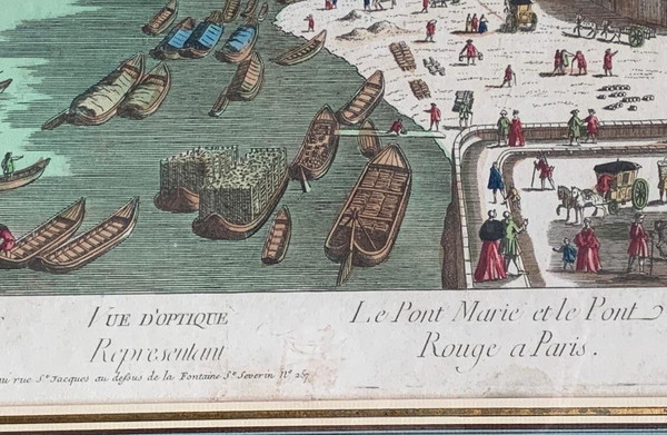 Vue d'Optique Représentant Le Pont Marie Et Le Pont Rouge à Paris