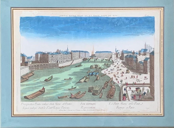 Vue d'Optique Représentant Le Pont Marie Et Le Pont Rouge à Paris
