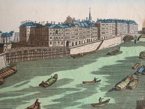 Vue d'Optique Représentant Le Pont Marie Et Le Pont Rouge à Paris