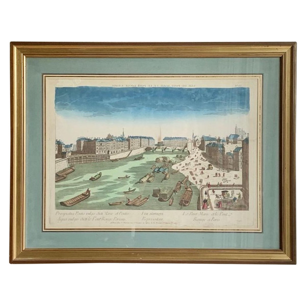 Vue d'Optique Représentant Le Pont Marie Et Le Pont Rouge à Paris
