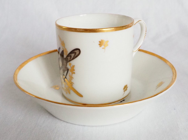 Directoire period Brussels Porcelain Coffee Service: 8 Bird Cups
