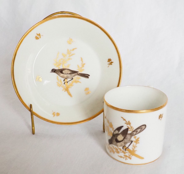 Directoire period Brussels Porcelain Coffee Service: 8 Bird Cups