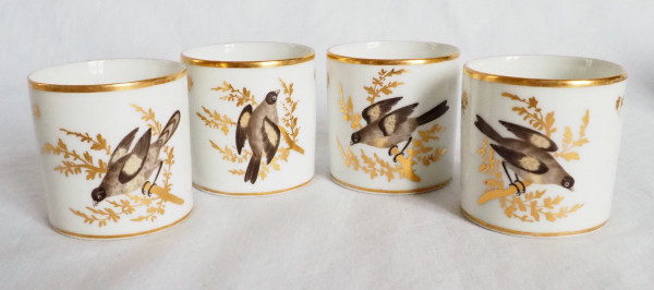 Directoire period Brussels Porcelain Coffee Service: 8 Bird Cups