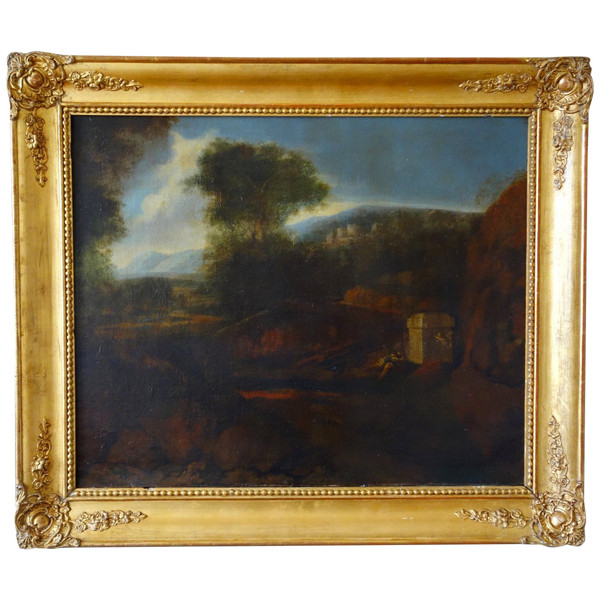 Ecole Flamande De La Fin 17e Ou Début 18e Siècle, Paysage De La Campagne Romaine Hst 87x74cm