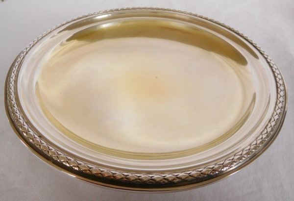 Pair of Louis XVI Style Presentation Plates, Sterling Silver, Minerve Marked