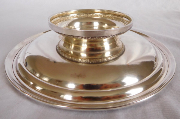 Pair of Louis XVI Style Presentation Plates, Sterling Silver, Minerve Marked