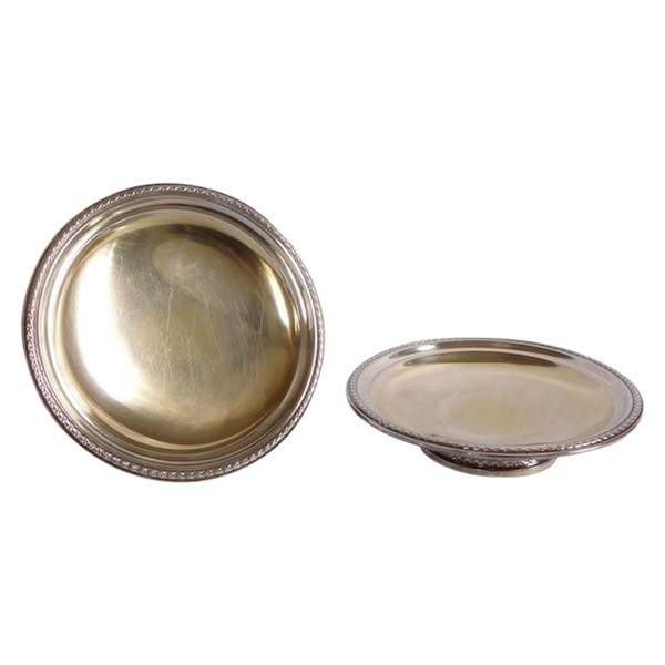 Pair of Louis XVI Style Presentation Plates, Sterling Silver, Minerve Marked