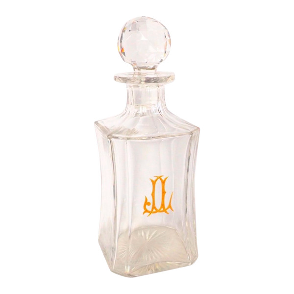 Grande Carafe à Cognac / Carafe à Whisky En Cristal De Baccarat, Monogramme JL