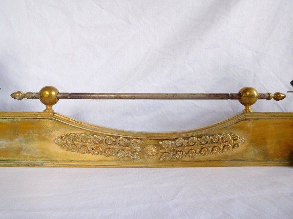 Empire period Etruscan gilded bronze mantel bar in the Claude Galle taste