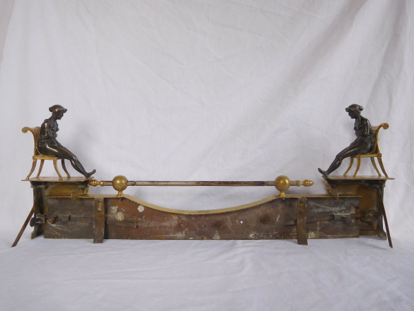 Empire period Etruscan gilded bronze mantel bar in the Claude Galle taste