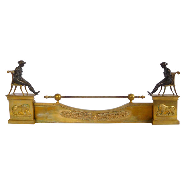 Empire period Etruscan gilded bronze mantel bar in the Claude Galle taste