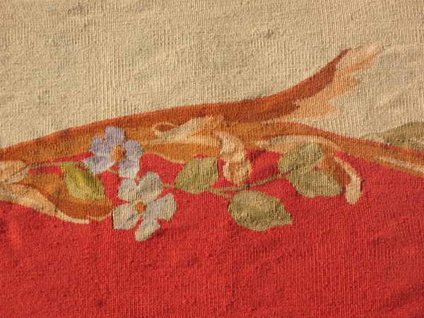Grande arazzo Aubusson con decoro floreale policromo, XIX secolo